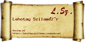Lehotay Szilamér névjegykártya